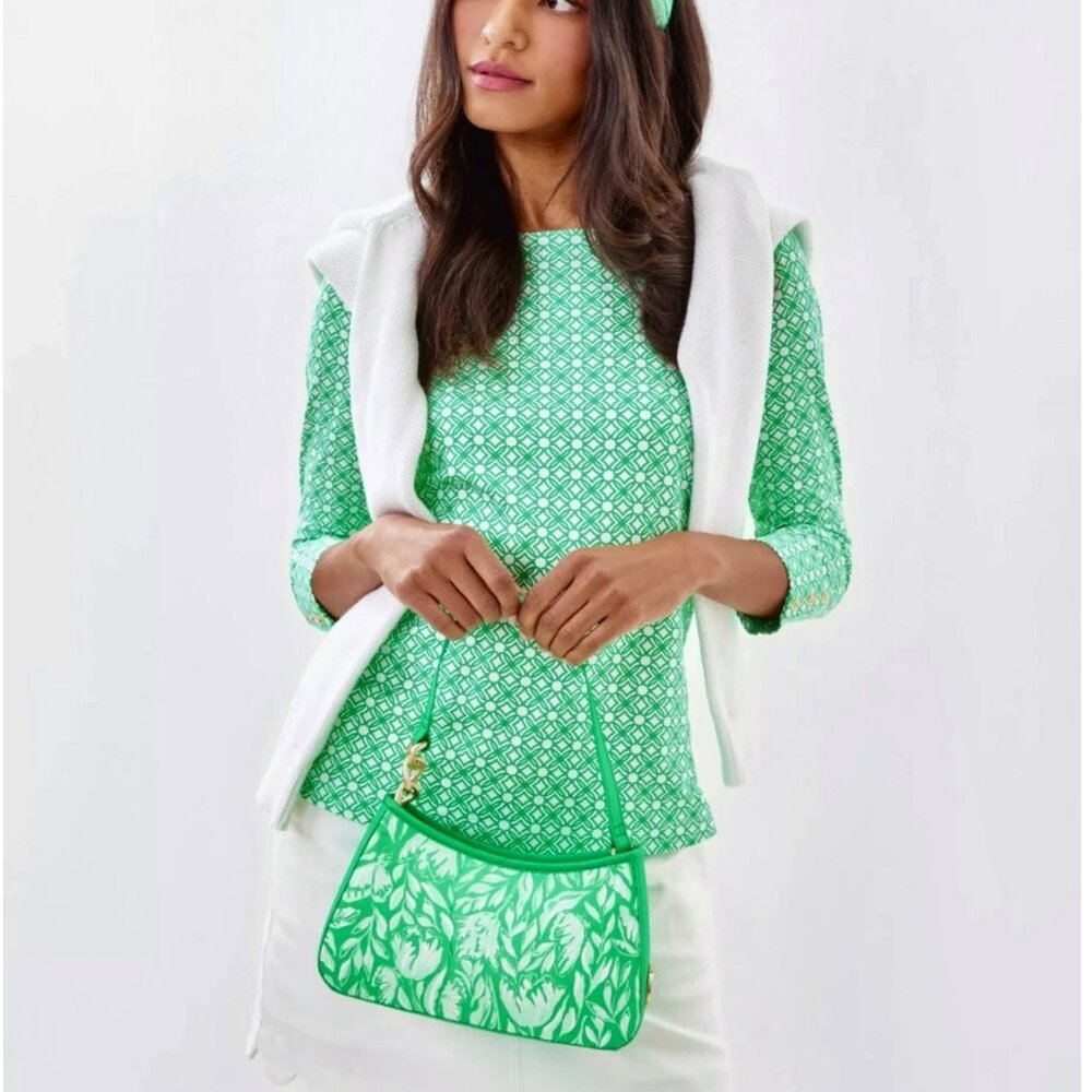 Lilly Pulitzer Tamara Shoulder Bag. Color: Fauna Green Tulip To Tango - New